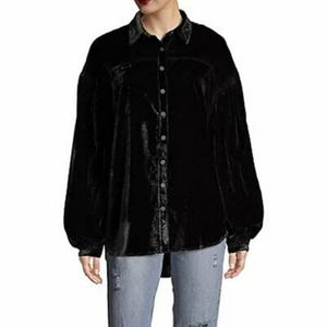 FREE PEOPLE La Luna Crushed Velvet Blouse